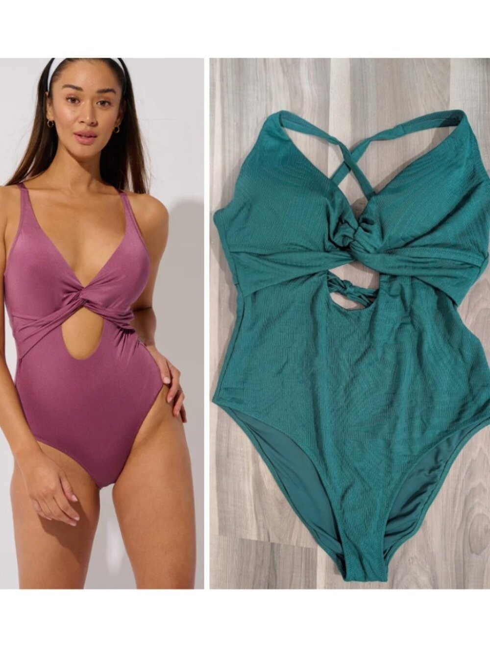 NEW! Everyday Sunday | Textured Cut-Out One Piece Swimsuit in Emerald